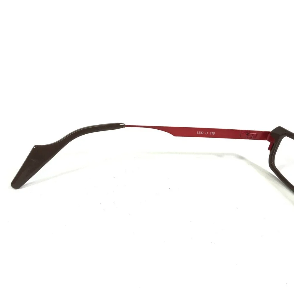 Anne et Valentin Eyeglasses Frames LED U 116 Brown Red Rectangular 45-25-135